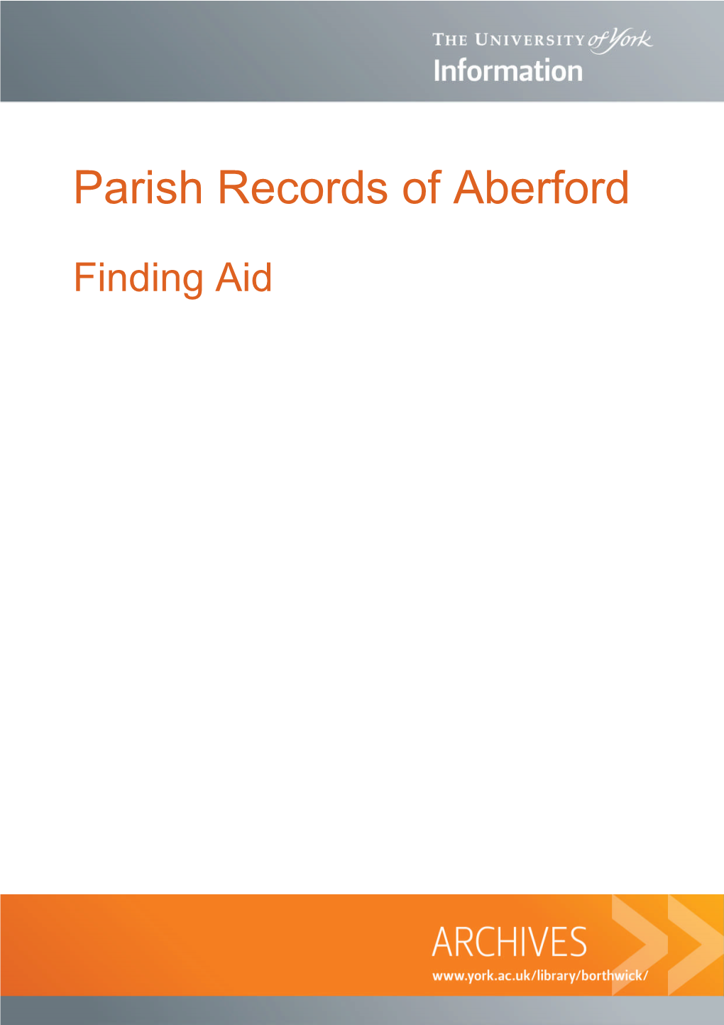 Parish Records of Aberford