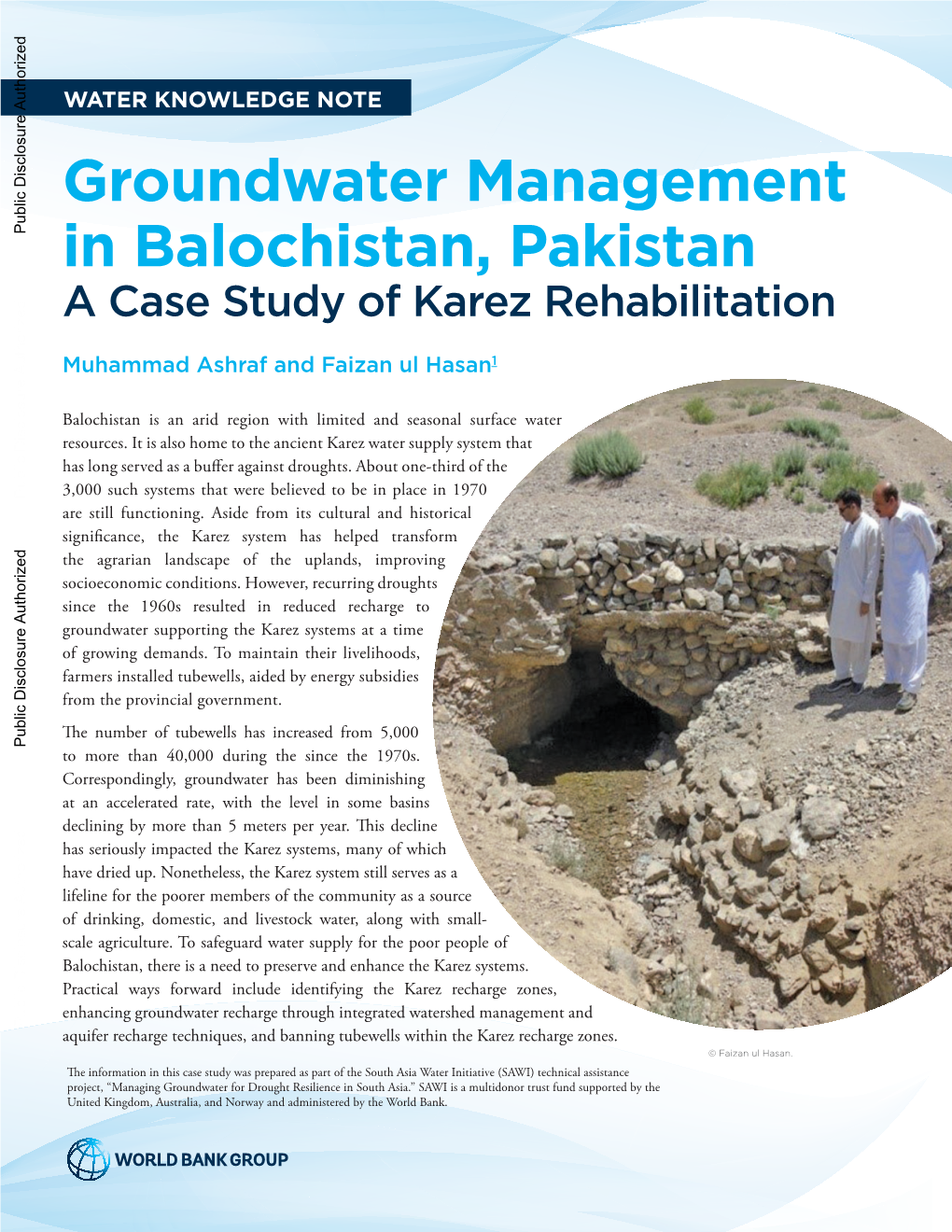 Groundwater Management in Balochistan, Pakistan