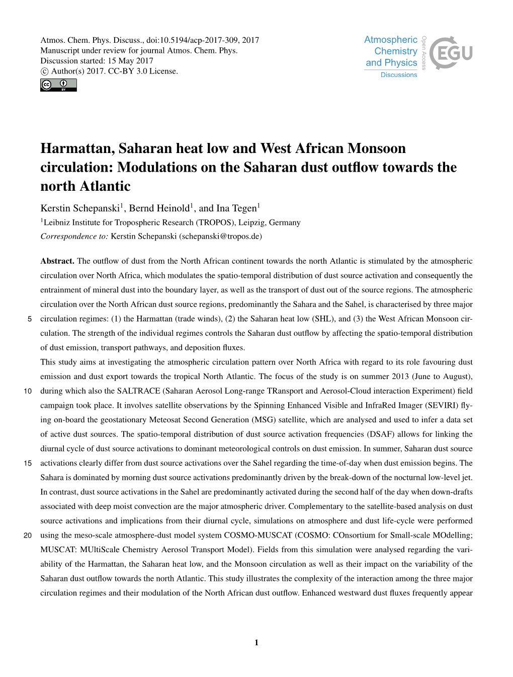 Harmattan, Saharan Heat Low and West African