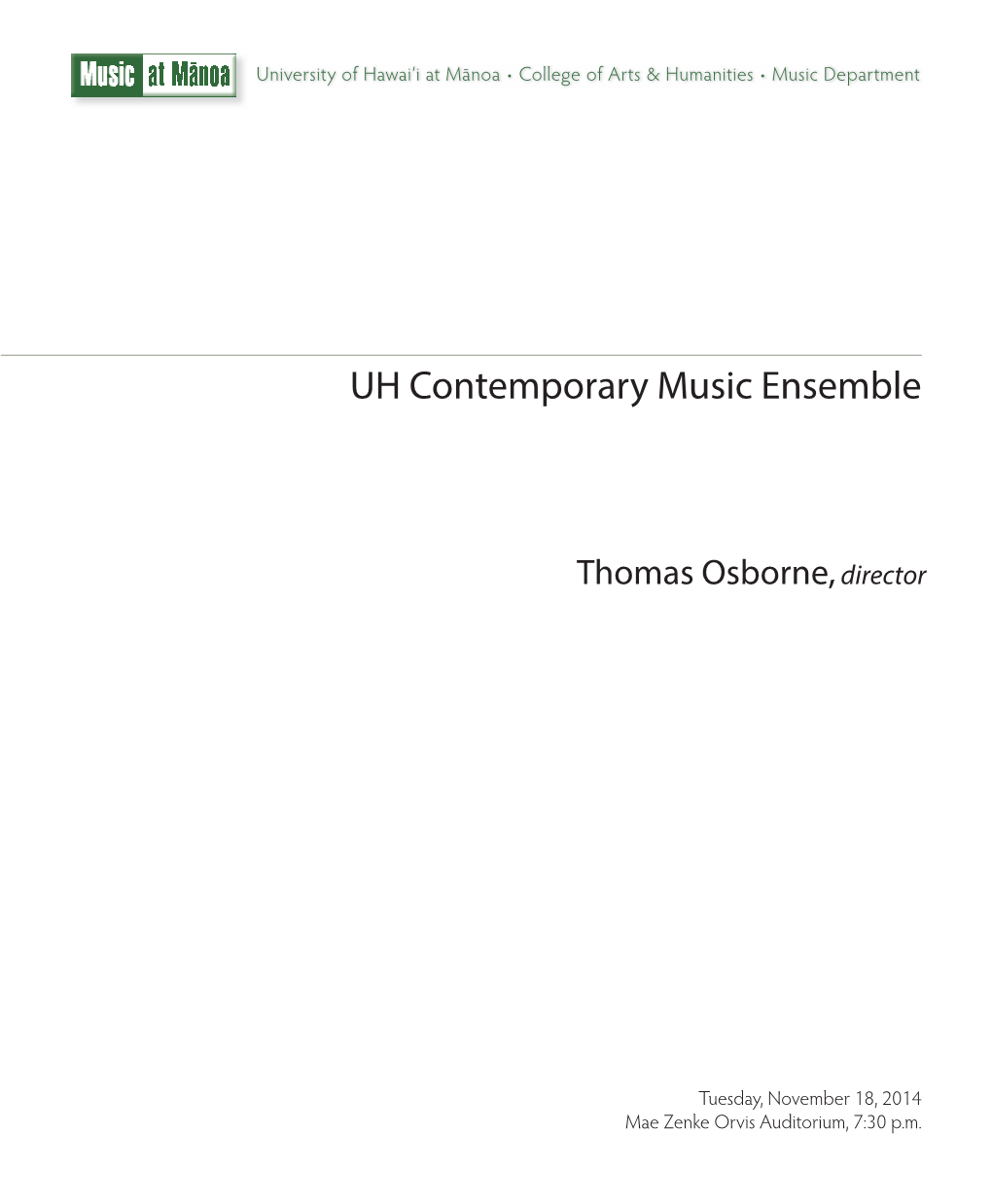 UH Contemporary Music Ensemble