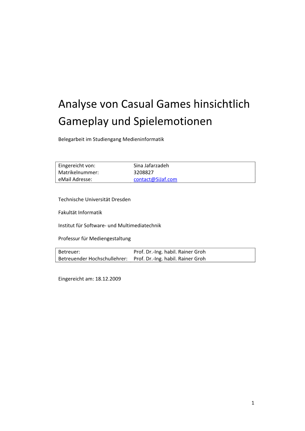 Analyse Von Casual Games Hinsichtlich Gameplay Und Spielemotionen