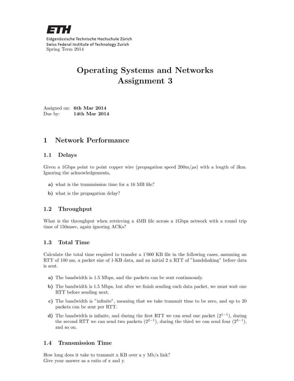 Operating Systems and Networks Assignment 3