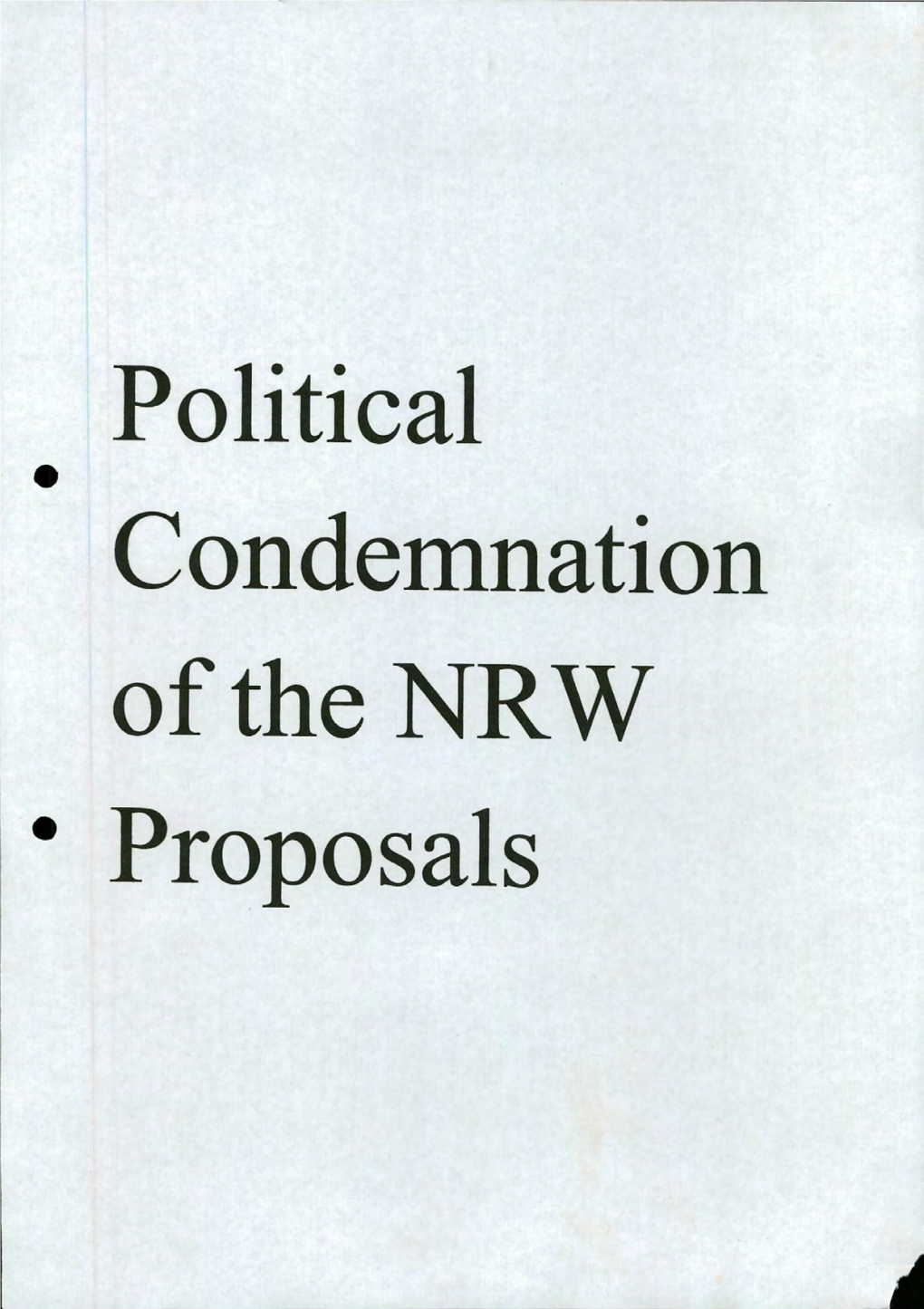 Political Proposals