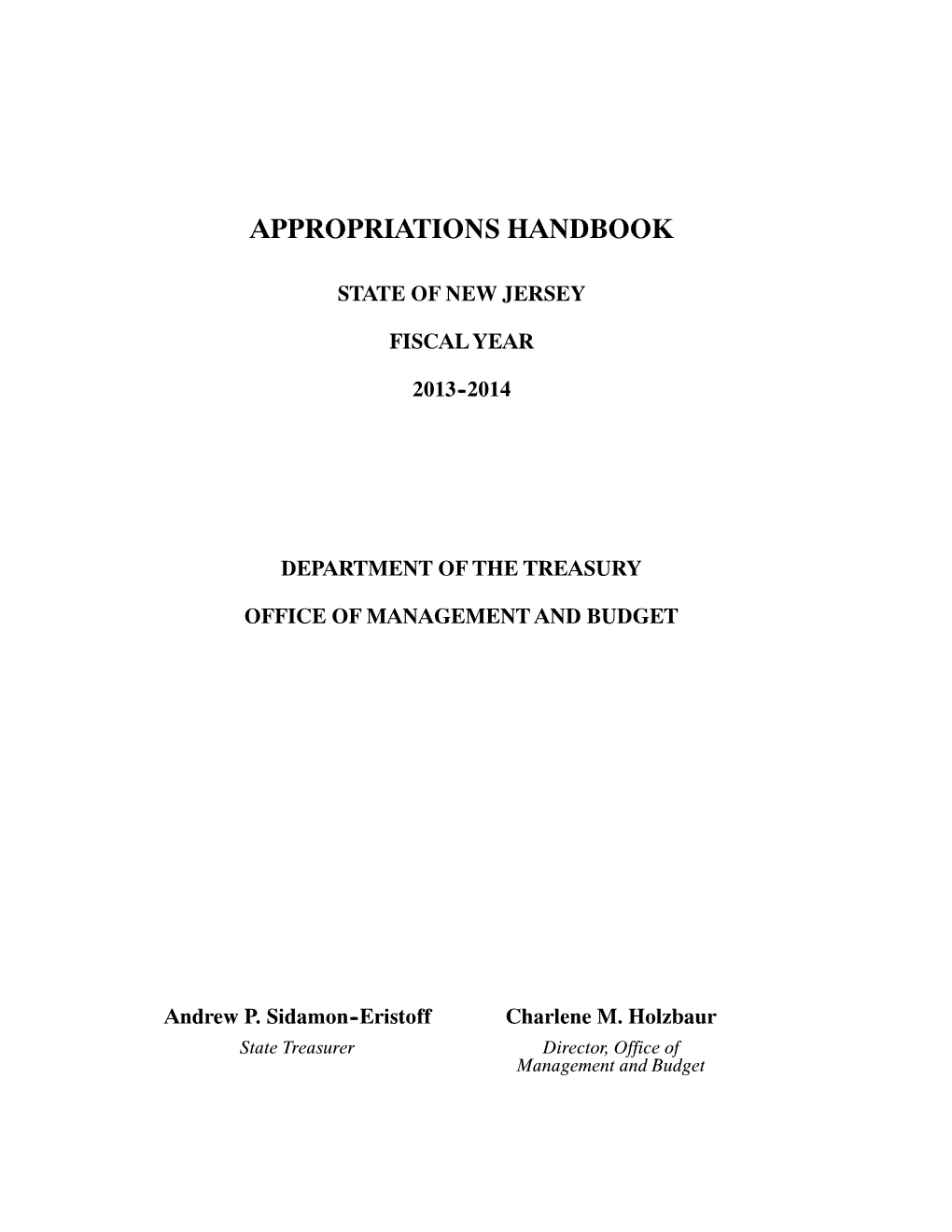 FY14 Appropriations Handbook