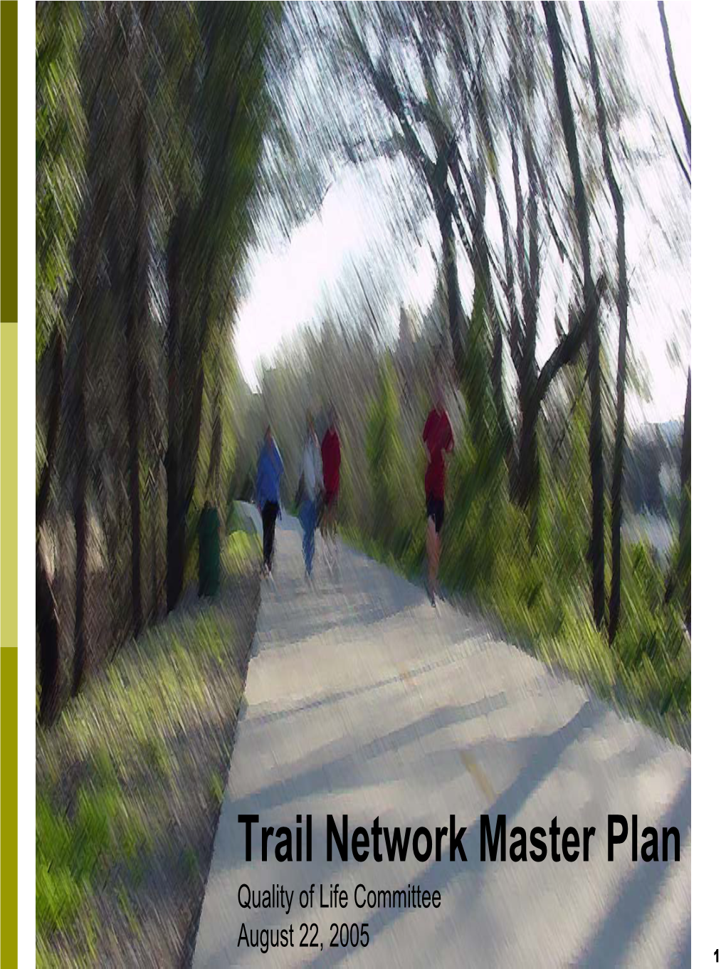 Trail Network Master Plan Quality of Life Committee August 22, 2005 1 Introduction