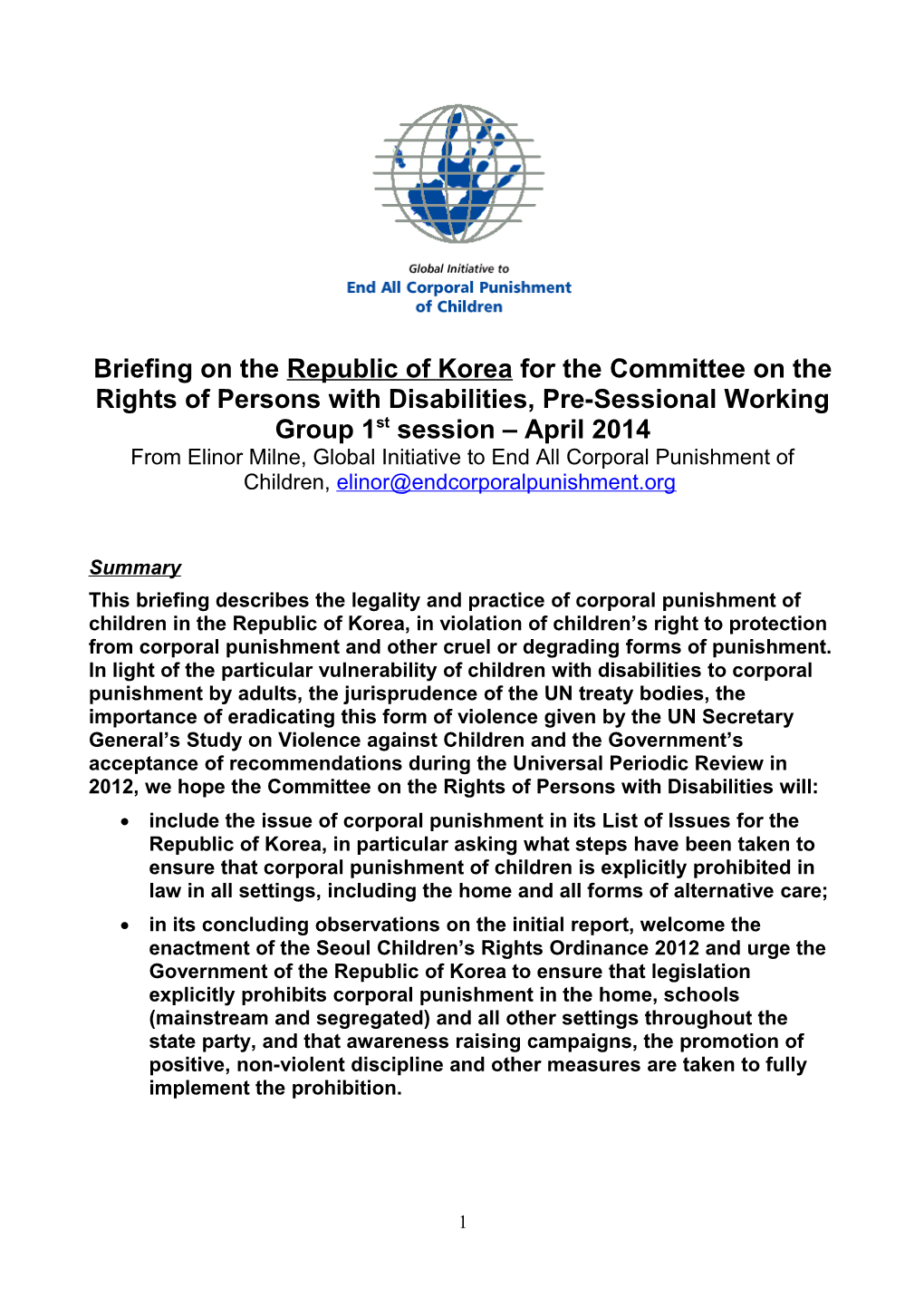 GI CRPD Briefing - Republic of Korea