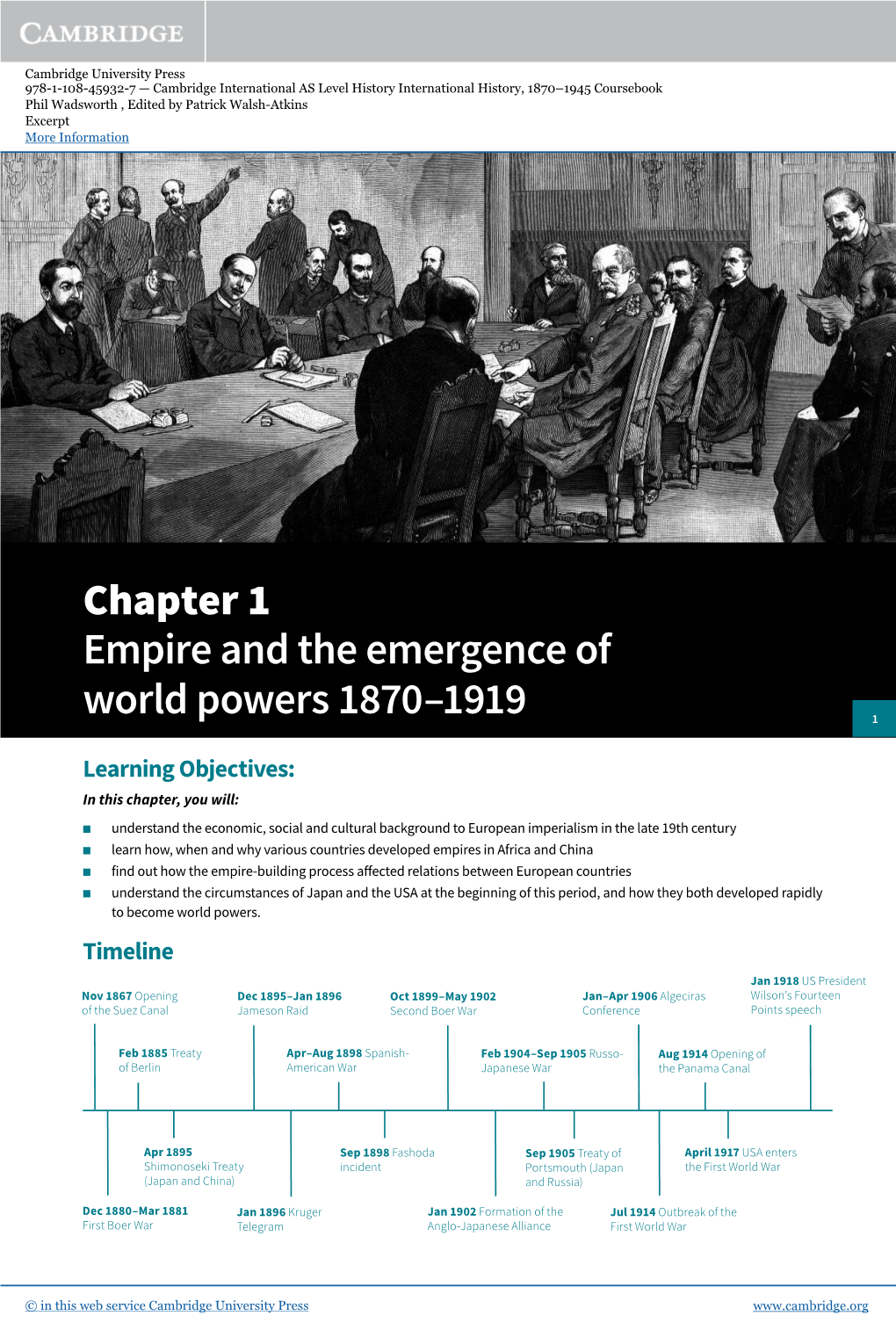 Chapter 1 Empire and the Emergence of World Powers 1870–1919 1