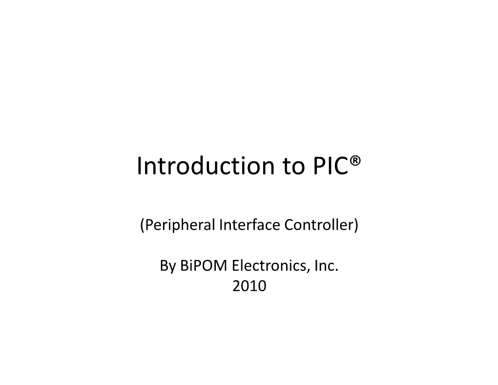 Introduction to PIC(R)