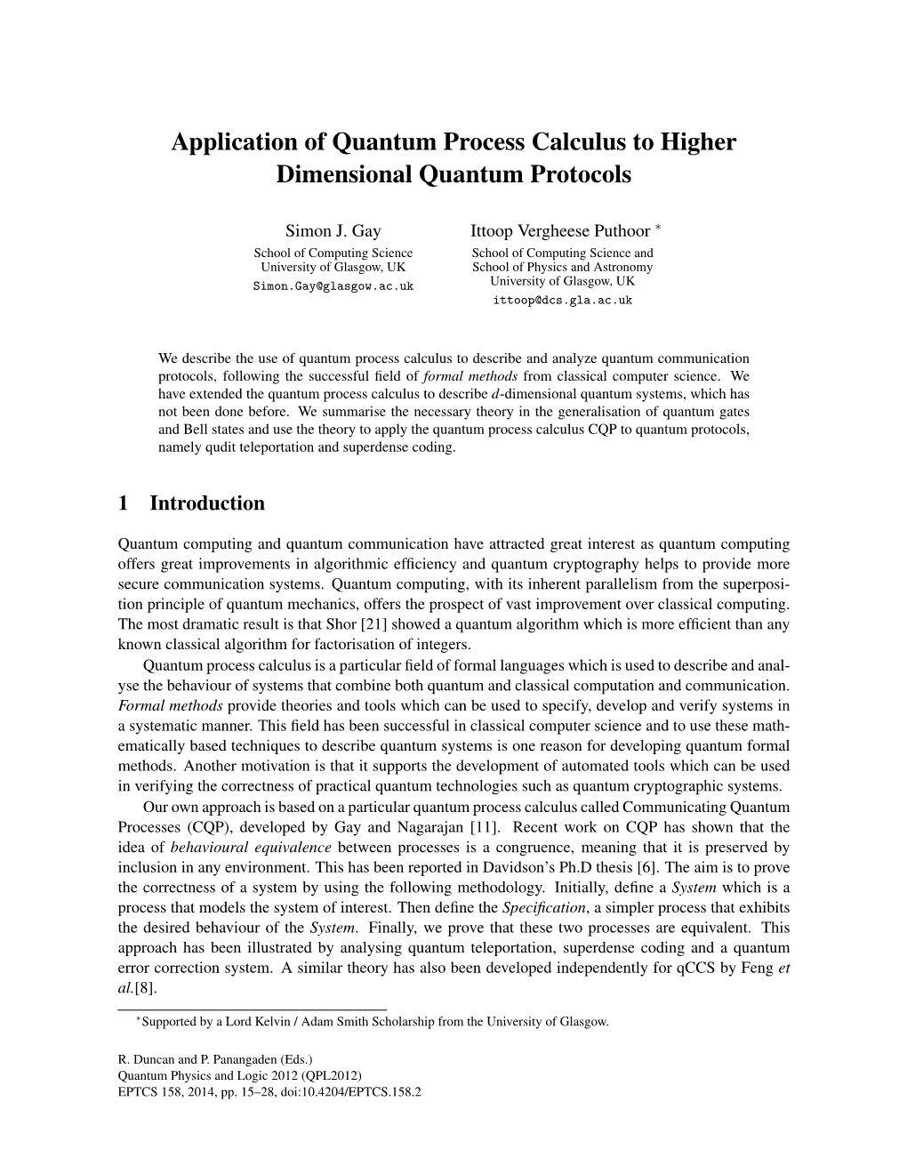 Application of Quantum Process Calculus to Higher Dimensional Quantum Protocols