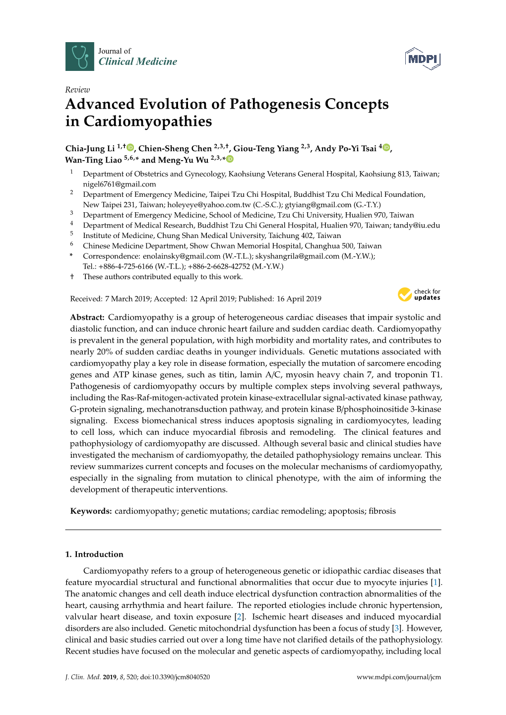 Advanced Evolution of Pathogenesis Concepts in Cardiomyopathies