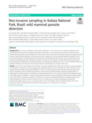 Non-Invasive Sampling in Itatiaia National Park, Brazil: Wild Mammal Parasite Detection