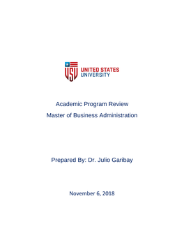 2018 Master of Business Administration Program Review