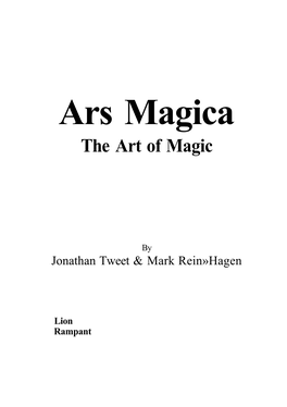 Ars Magica the Art of Magic