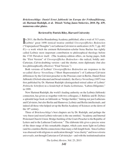 The Leibniz Review, Vol. 23, 2013 Brückenschläge: Daniel Ernst