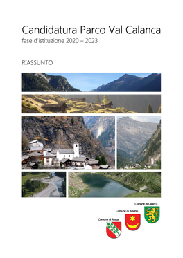 Riassunto Candidatura Parco Val Calanca - Gennaio 2019