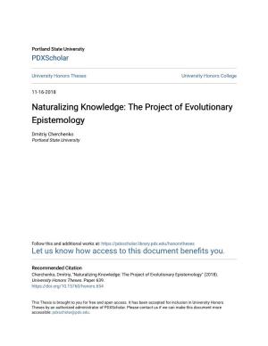 The Project of Evolutionary Epistemology