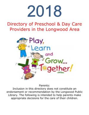 Directory of Preschool & Day Care Providers in the Longwood Area