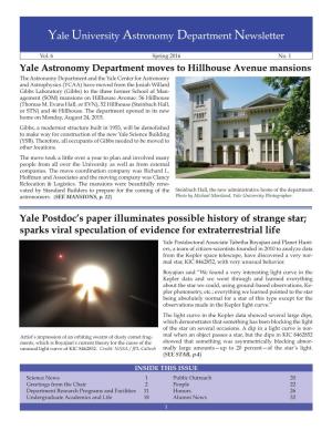 Yale University Astronomy Department Newsletter Yale