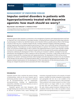 Impulse Control Disorders in Patients with Hyperpolactinemia Treated With