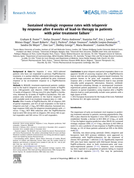 Sustained Virologic Response Rates with Telaprevir by Response After 4 Weeks of Lead-In Therapy in Patients with Prior Treatment Failureq