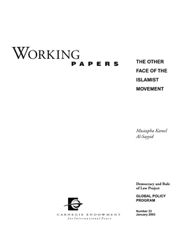 Working Papers the Other Face of the Islamist Movement