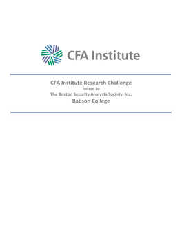 CFA Institute Research Challenge Babson College