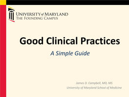 Good Clinical Practices a Simple Guide