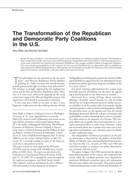 The Transformation of the Republican and Democratic Party Coalitions in the U.S