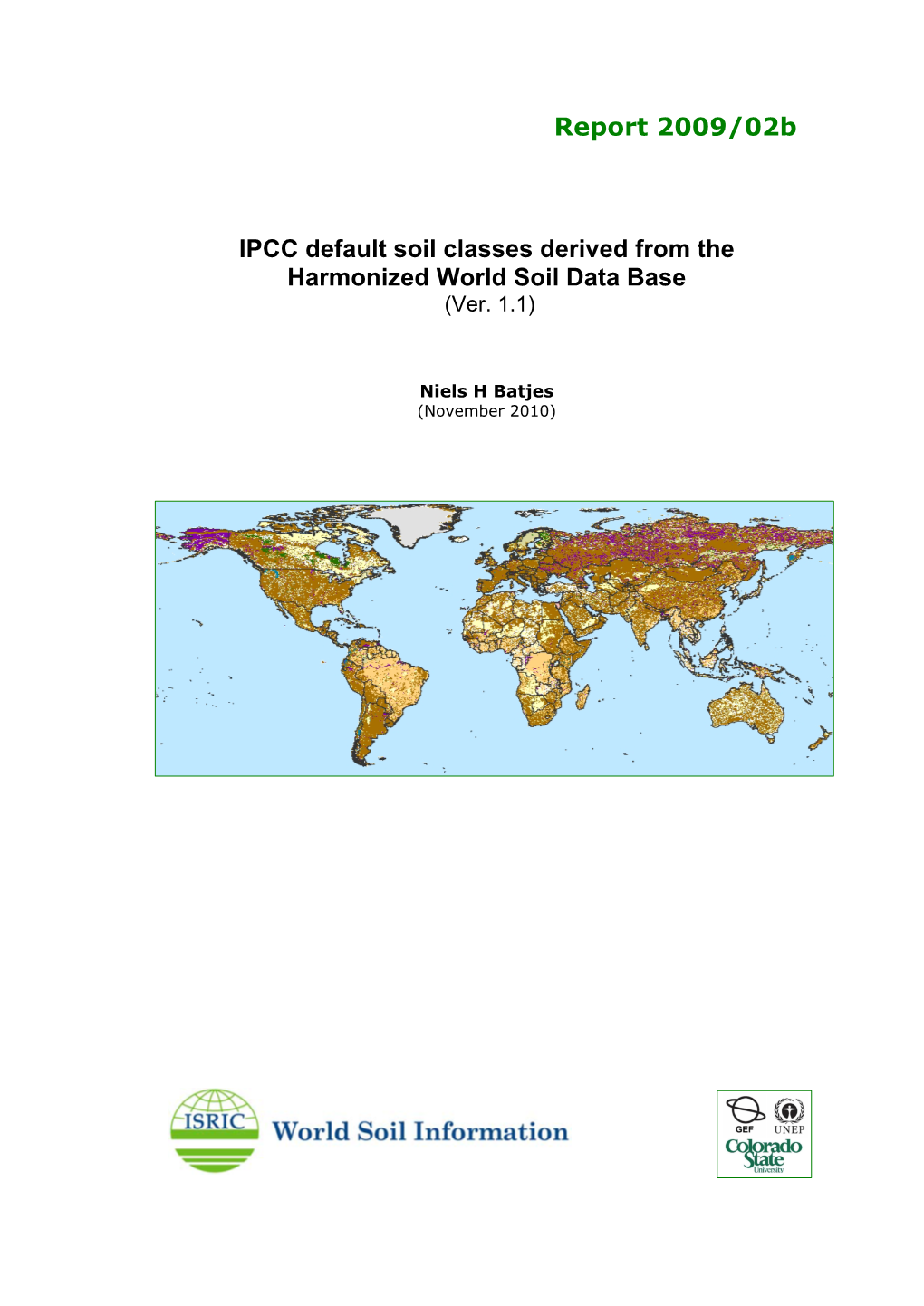 IPCC Default Soil Classes Derived from the Harmonmized World Soil Data