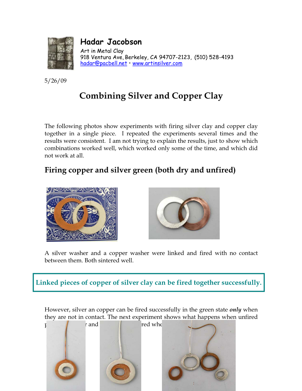 Combining Silver and Copper Clay