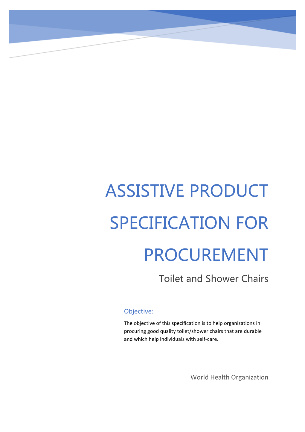 Assistive Product Specification for Procurement