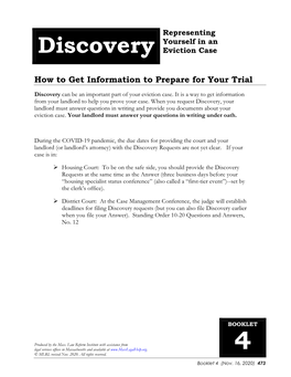 Discovery (Booklet 4) Legal Tactics