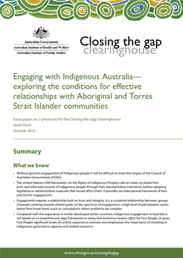 Engaging with Indigenous Australia: Exploring the Conditions for Effective