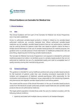 Clinical Guidance on Cannabis for Medical Use