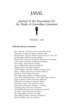 Journal of the Association for the Study of Australian Literature