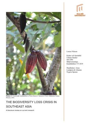 THE BIODIVERSITY LOSS CRISIS in SOUTHEAST ASIA a Literature Review on Current Research