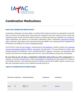 Combination Medications