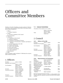 Officers and Committee Members