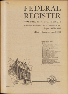 Federal Register Volume 31 • Number 218