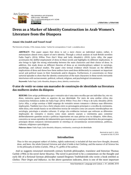 Dress As a Marker of Identity Construction in Arab Women's