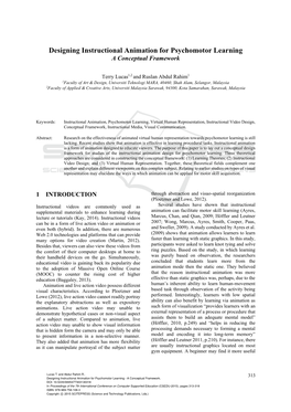Designing Instructional Animation for Psychomotor Learning a Conceptual Framework