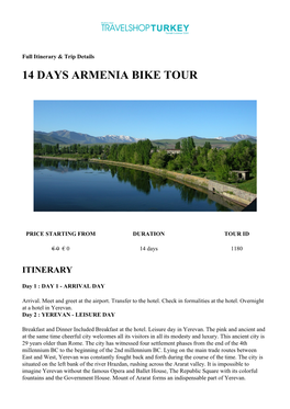 14 Days Armenia Bike Tour
