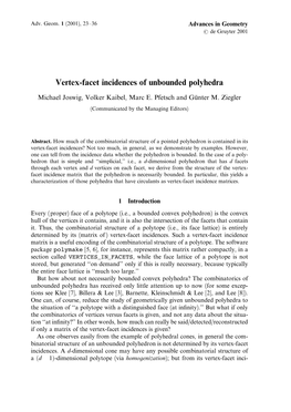 Vertex-Facet Incidences of Unbounded Polyhedra