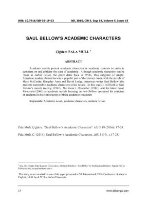 Saul Bellow's Academic Characters
