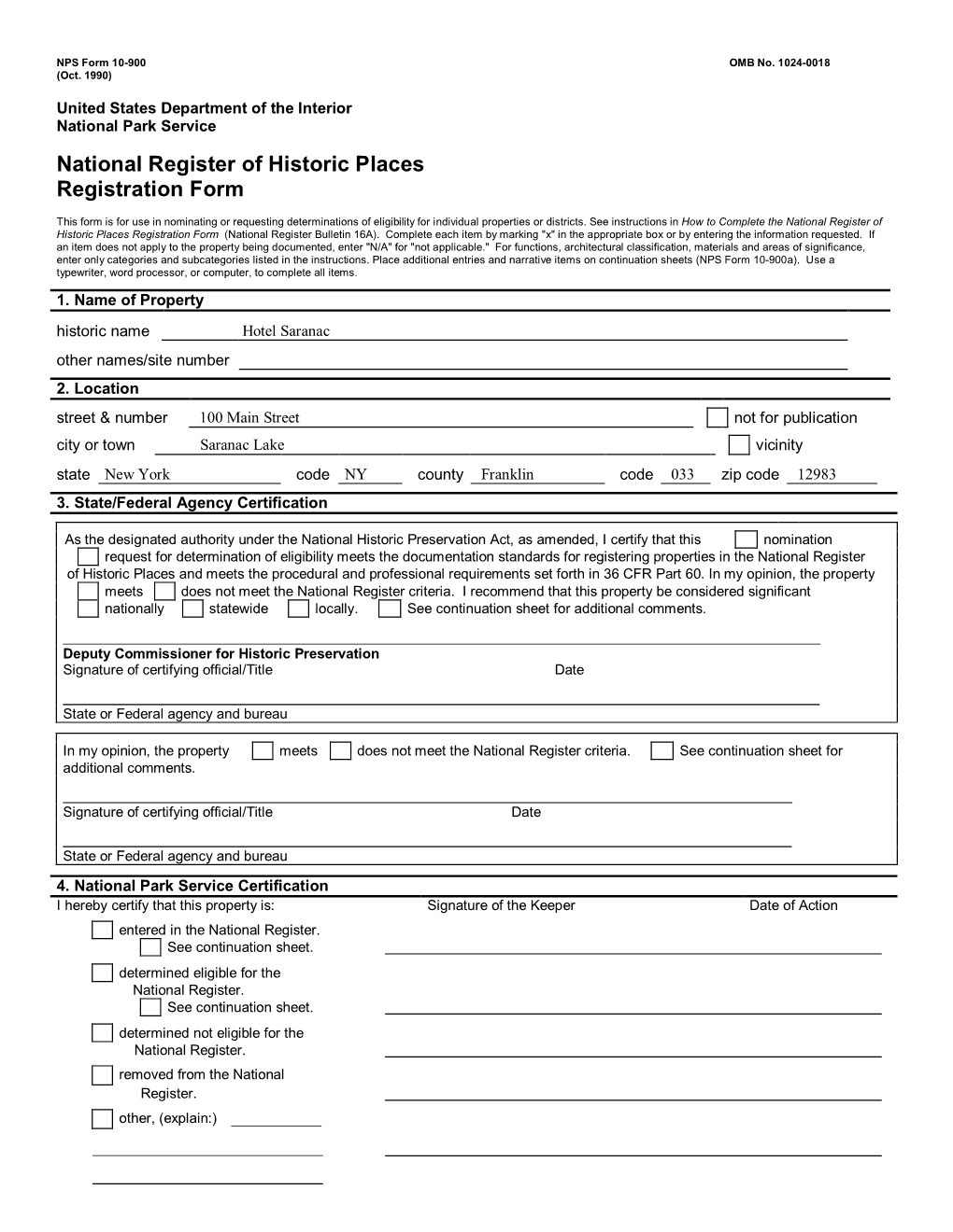 National Register of Historic Places Registration Form