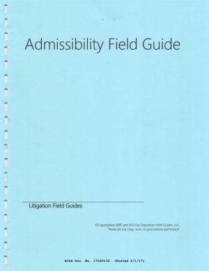 Admissibility Field Guide