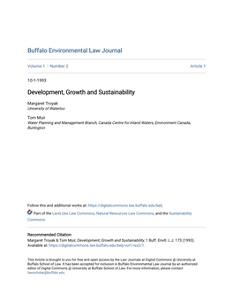 Development, Growth and Sustainability