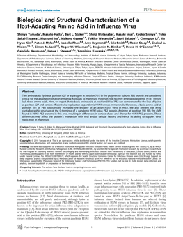 Biological and Structural Characterization of a Host-Adapting Amino Acid in Influenza Virus