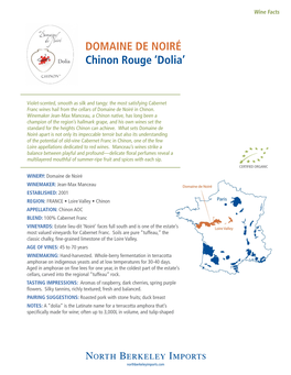 DOMAINE DE NOIRÉ Chinon Rouge 'Dolia'