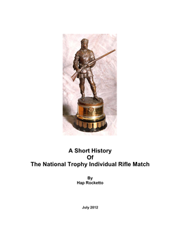 A Short History of the National Trophy Individual Rifle Match